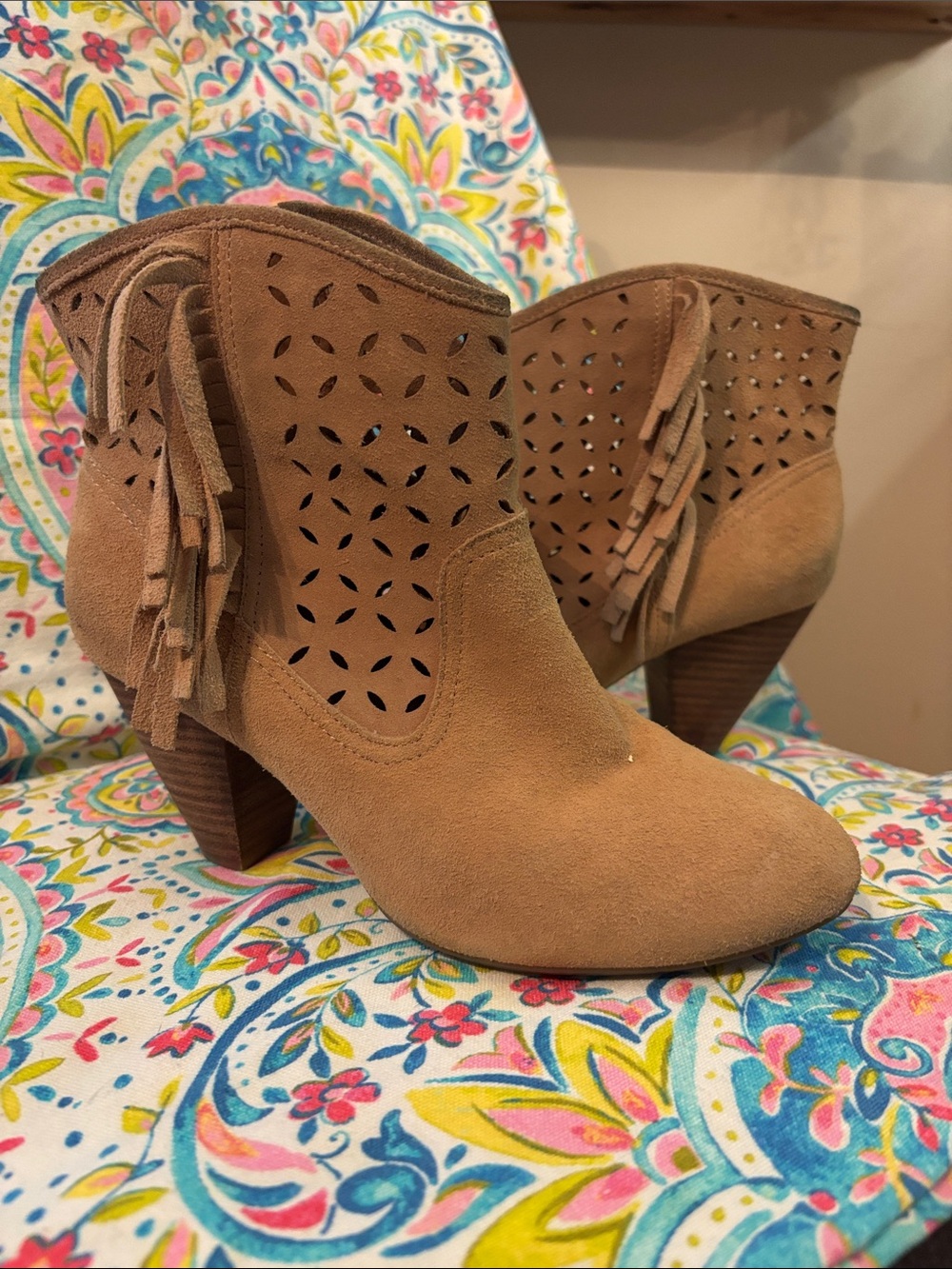 Jessica Simpson fringed heels